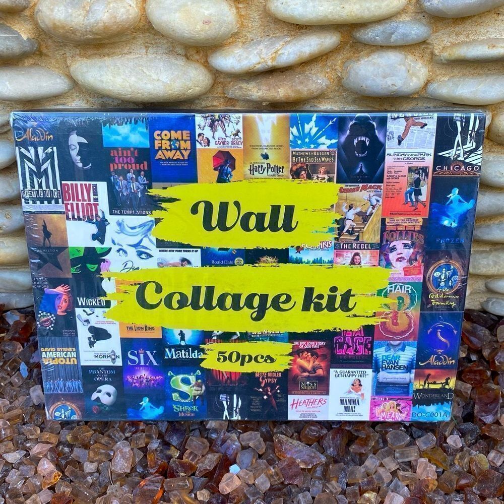 NWT New 50 Piece Retro Musical Movies Posters Wall Collage Kit.  Sealed